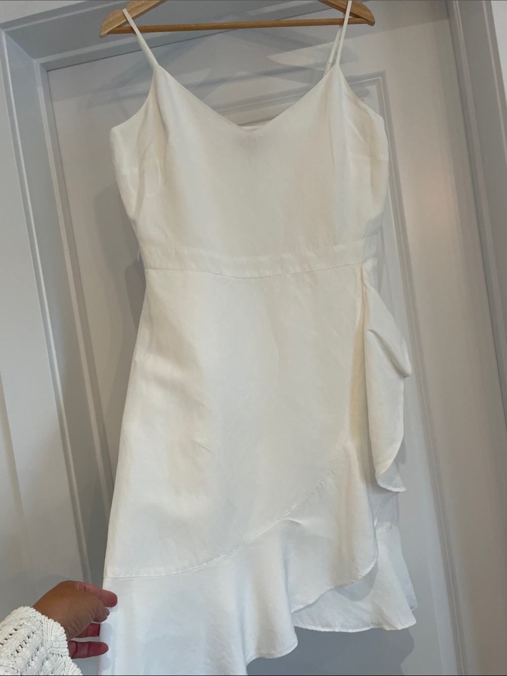 Banana Republic Cream Dress with Ruffle Detail